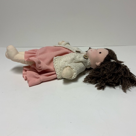 Waldorf Style Soft Doll in Dress & Knit Sweater- Brunette - Picture 5 of 15